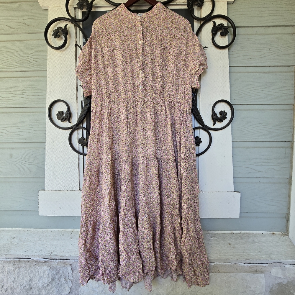 Sweet Salt Floral Coquette Cottagecore Tiered Midi Dress Pockets - 3XL 22/24